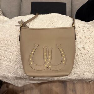 Dooney & Bourke tan, limited edition, horseshoe hobo bag